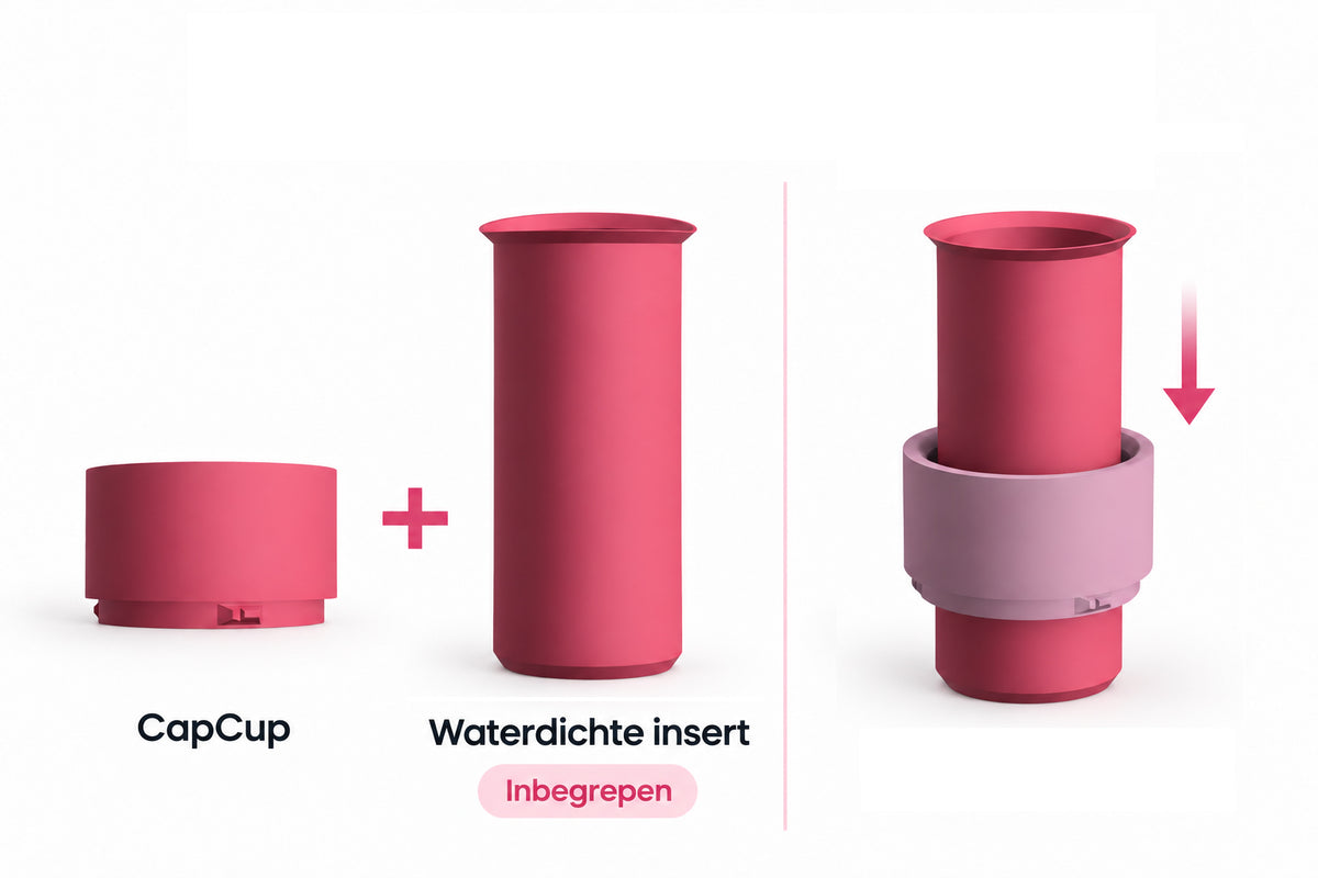 Cap Cup Set + Waterdichte inzet | 3D Geprinte Modulaire Vaas L