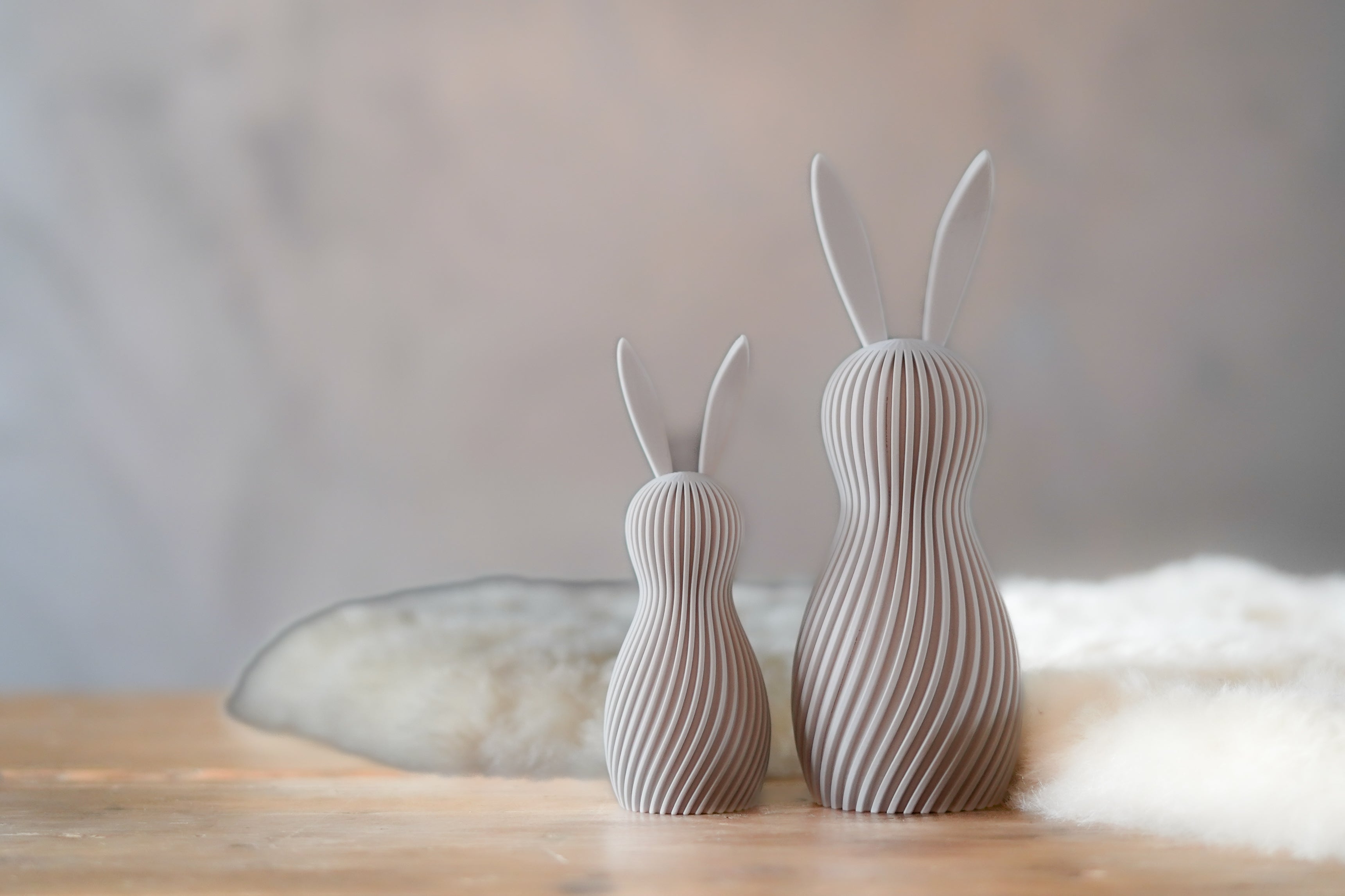 Bunny Multicolor Duo | Curved Lines | 3D Printed Design Decor