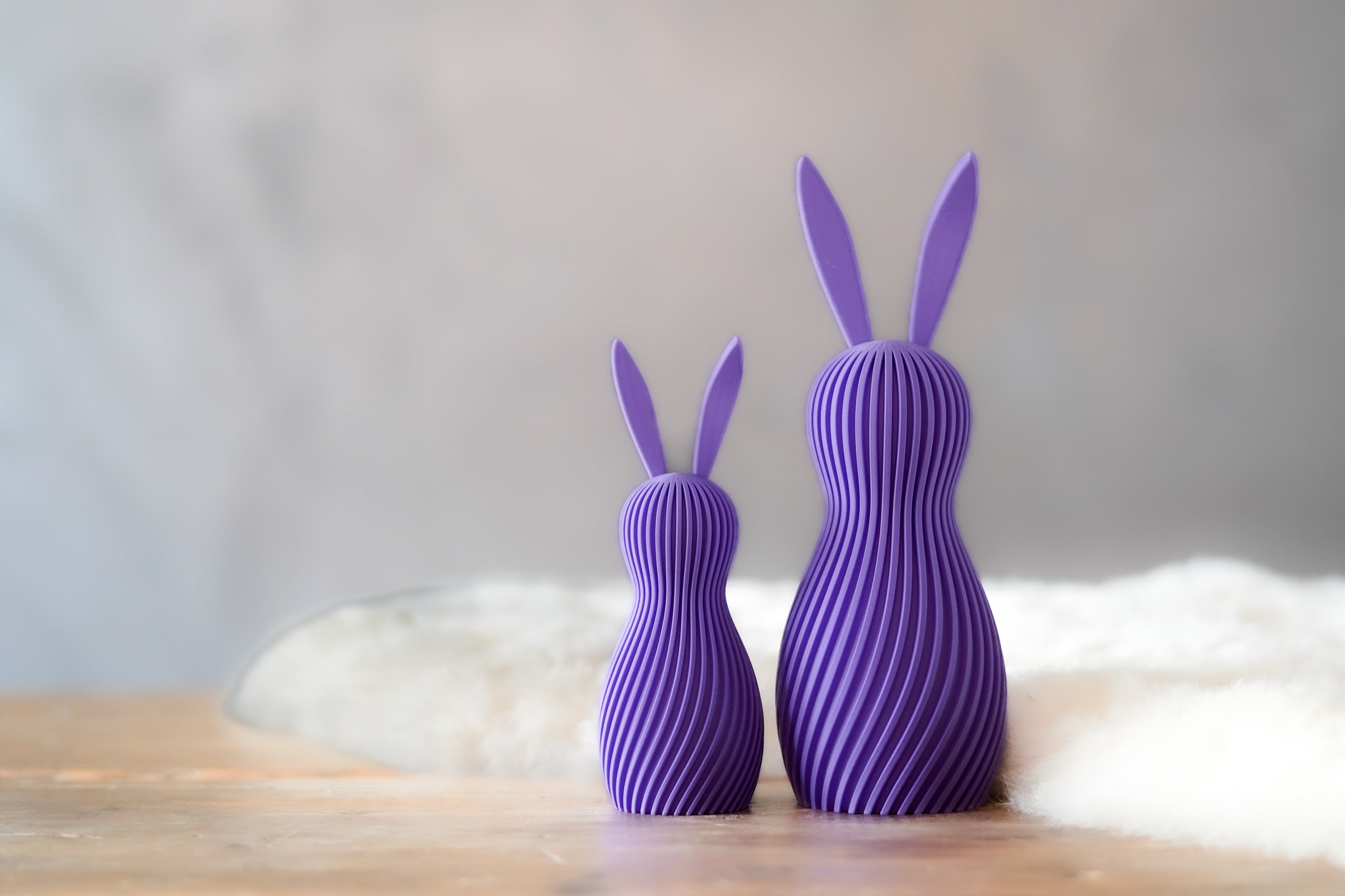 Bunny Multicolor Duo | Curved Lines | 3D Printed Design Decor
