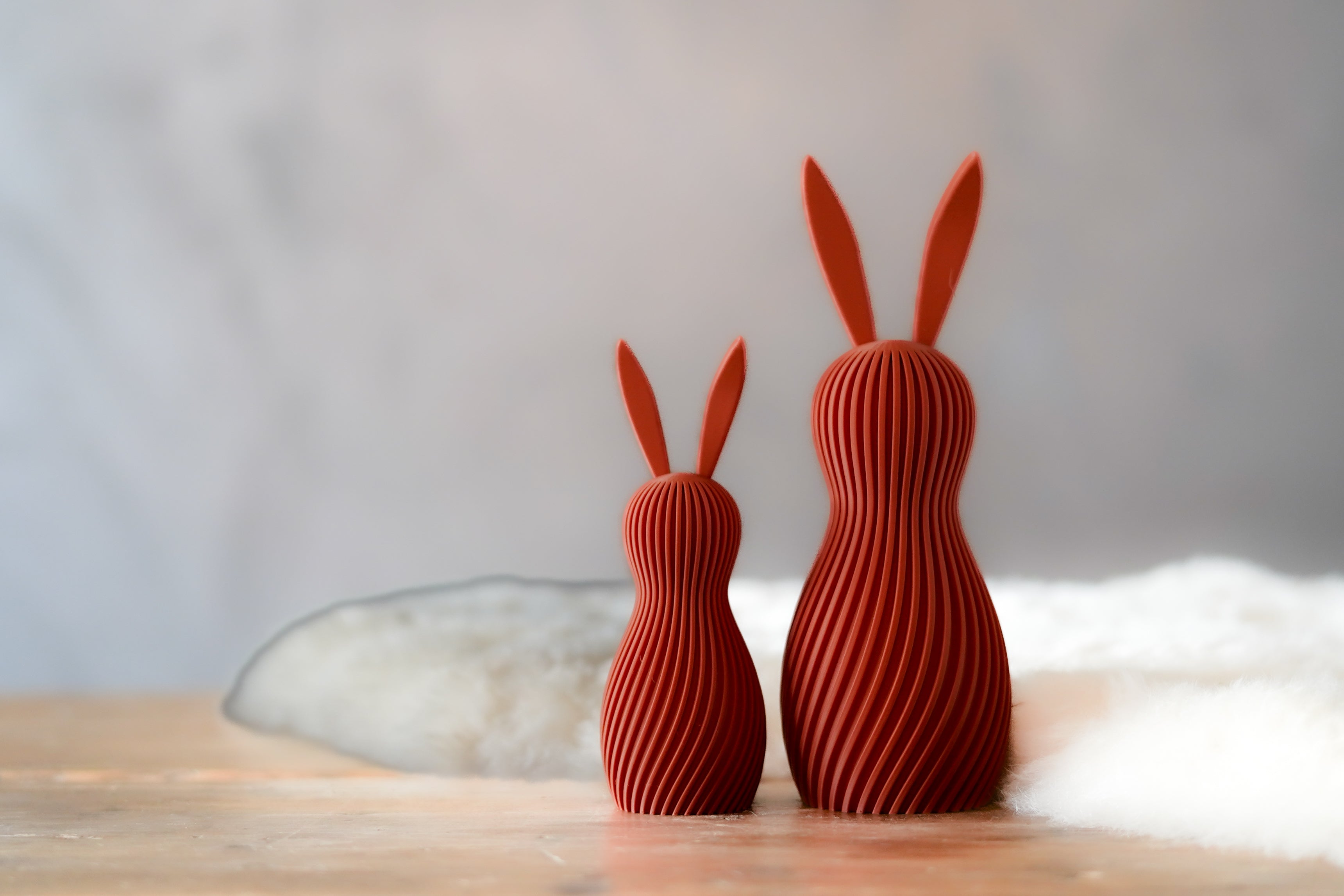 Bunny Multicolor Duo | Curved Lines | 3D Printed Design Decor