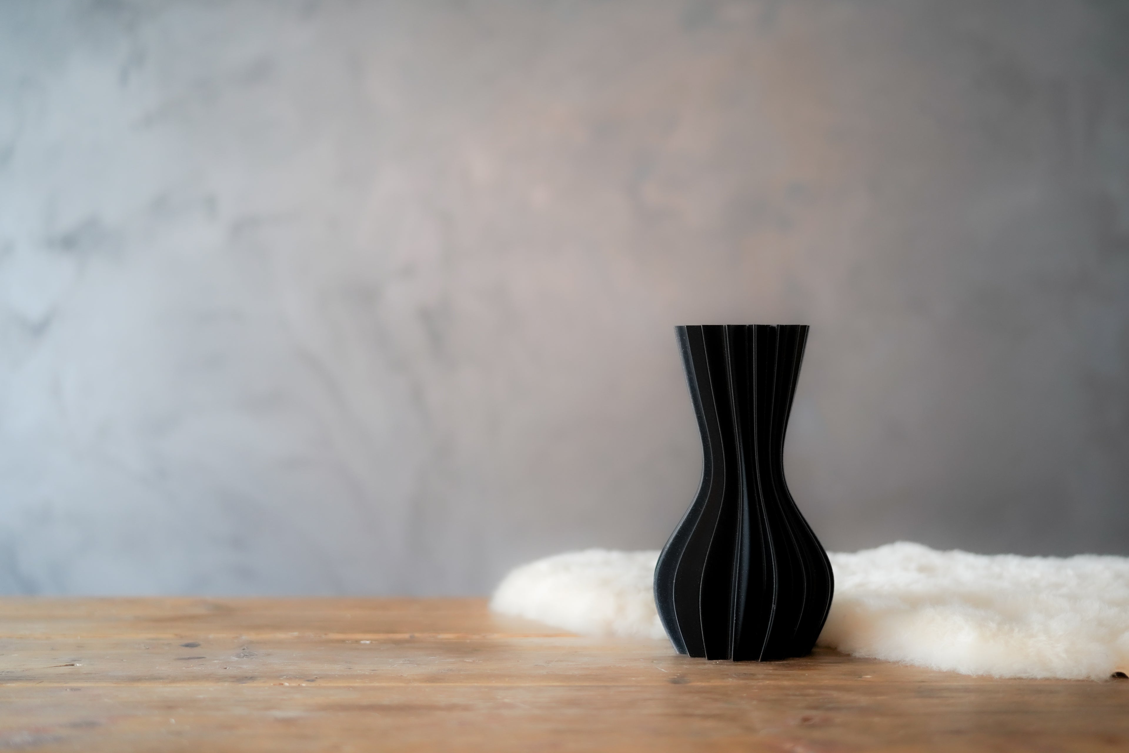 Flow | Sparkling Black Edition | 3D Geprinte Design Vaas