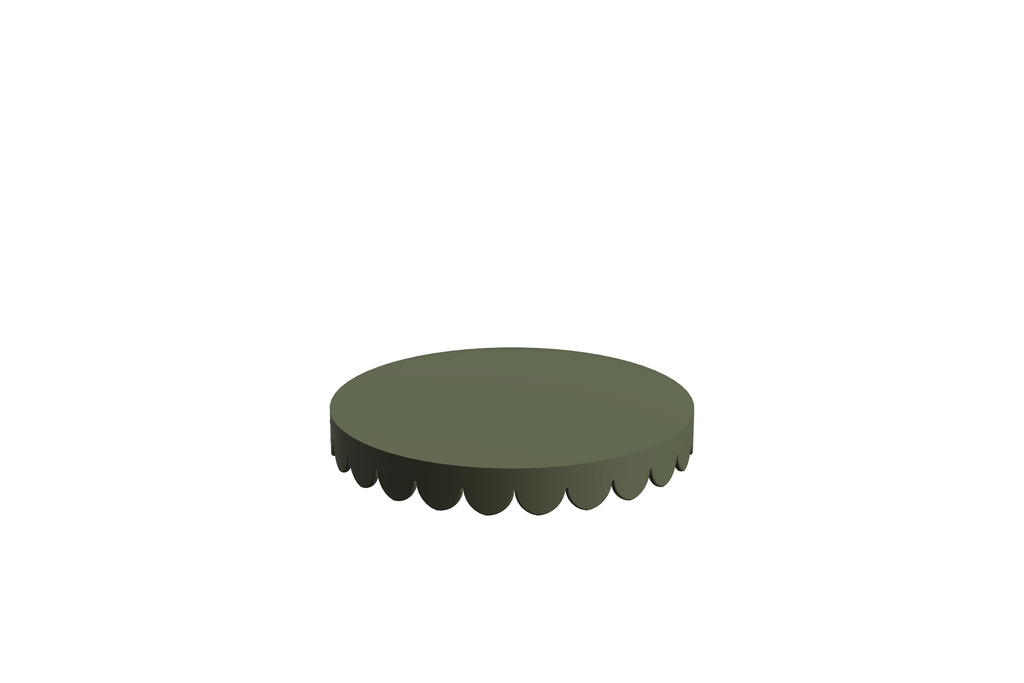 Blad Scallop S | 3D Geprinte Modulaire Etagère - Dark Green