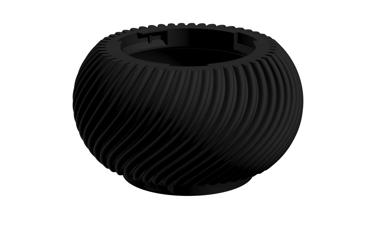 Cobble | 3D Geprinte Modulaire Vaas L - Charcoal Black