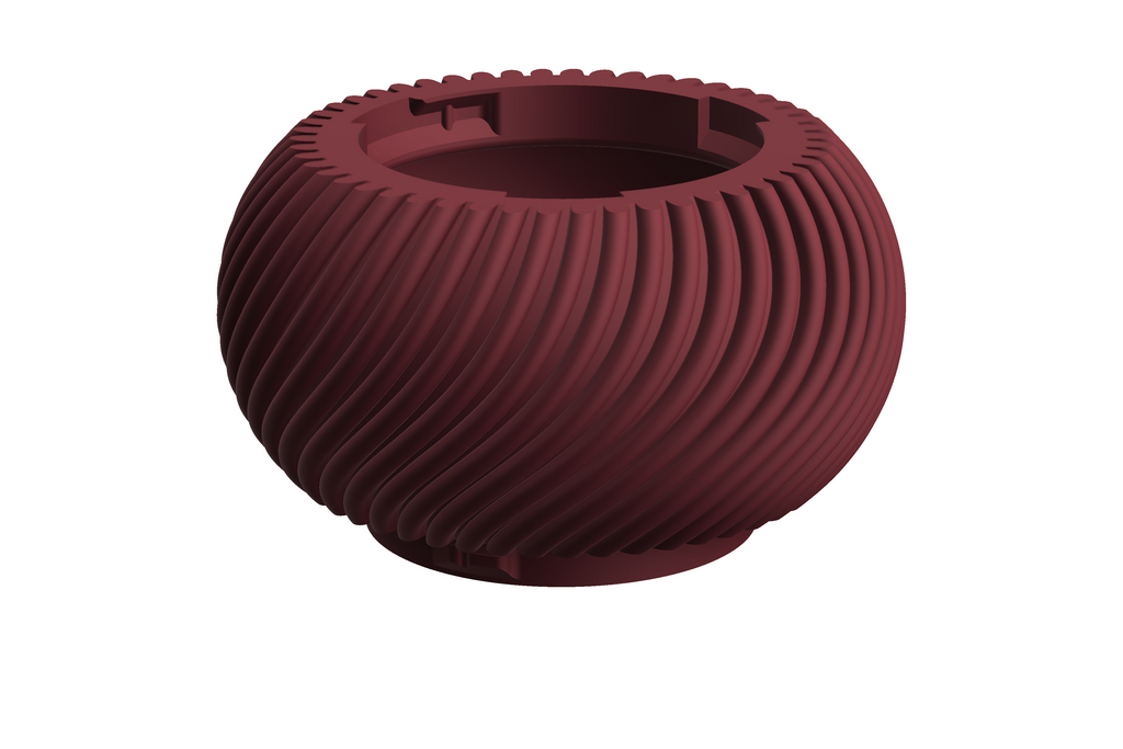 Cobble | 3D Geprinte Modulaire Vaas L - Maroon Red