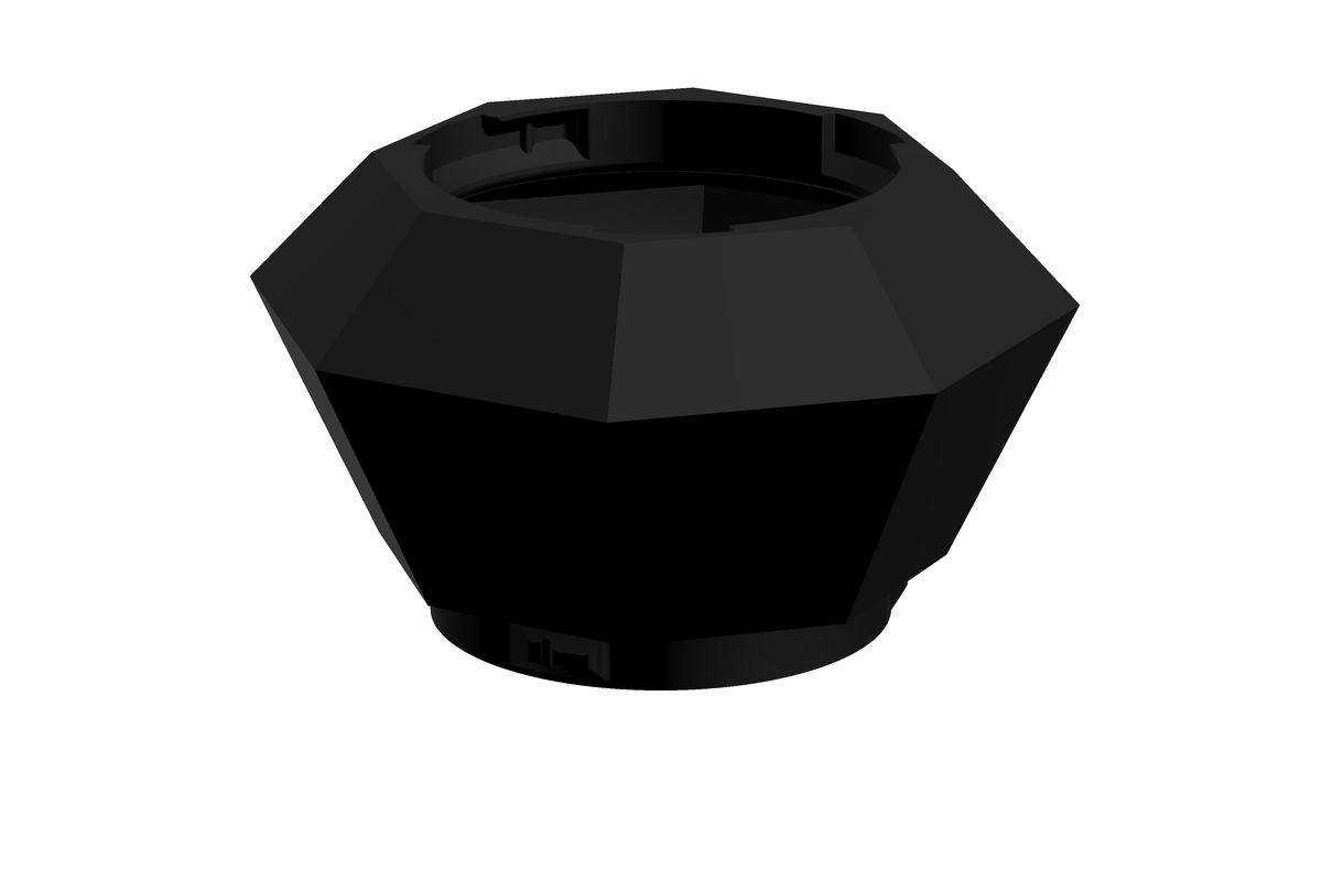 Gem | 3D Geprinte Modulaire Vaas L - Charcoal Black