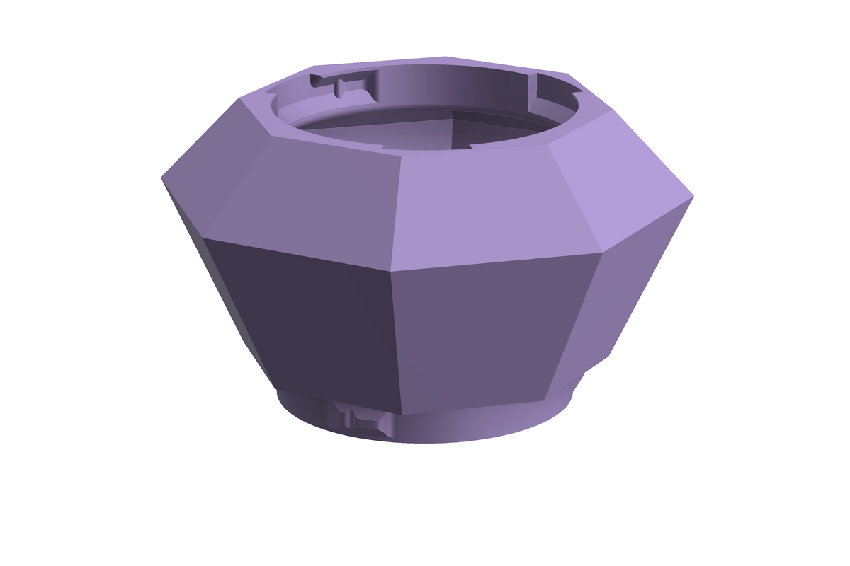 Gem | 3D Geprinte Modulaire Vaas L - Lilac Purple