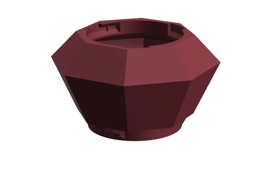 Gem | 3D Geprinte Modulaire Vaas L - Maroon Red