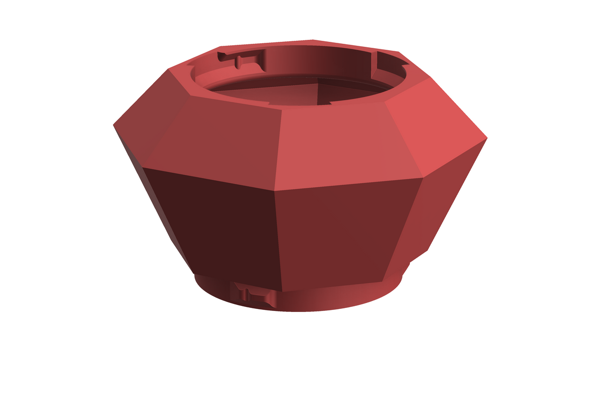 Gem | 3D Geprinte Modulaire Vaas L - Scarlet Red
