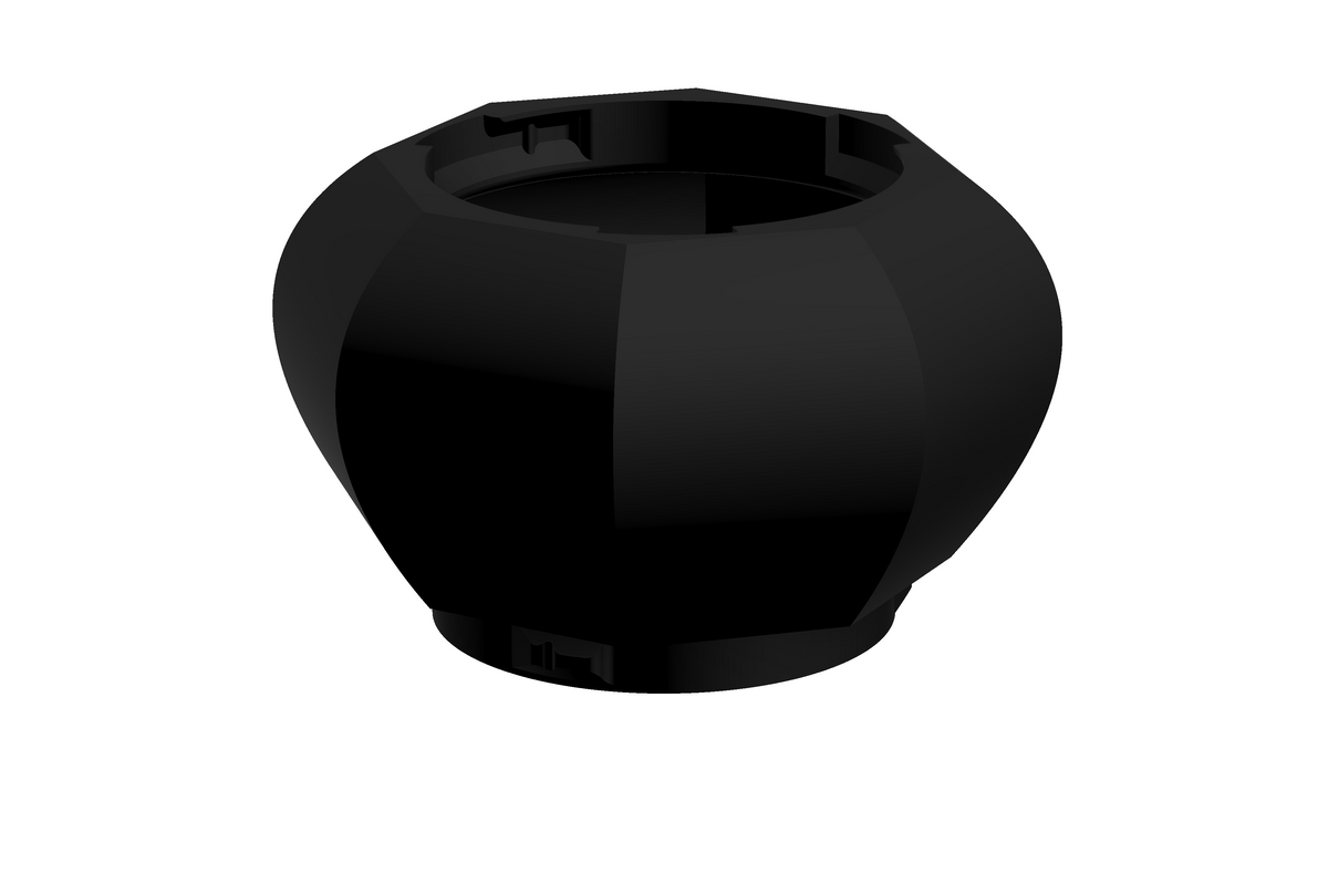 Lume | 3D Geprinte Modulaire Vaas L - Charcoal Black