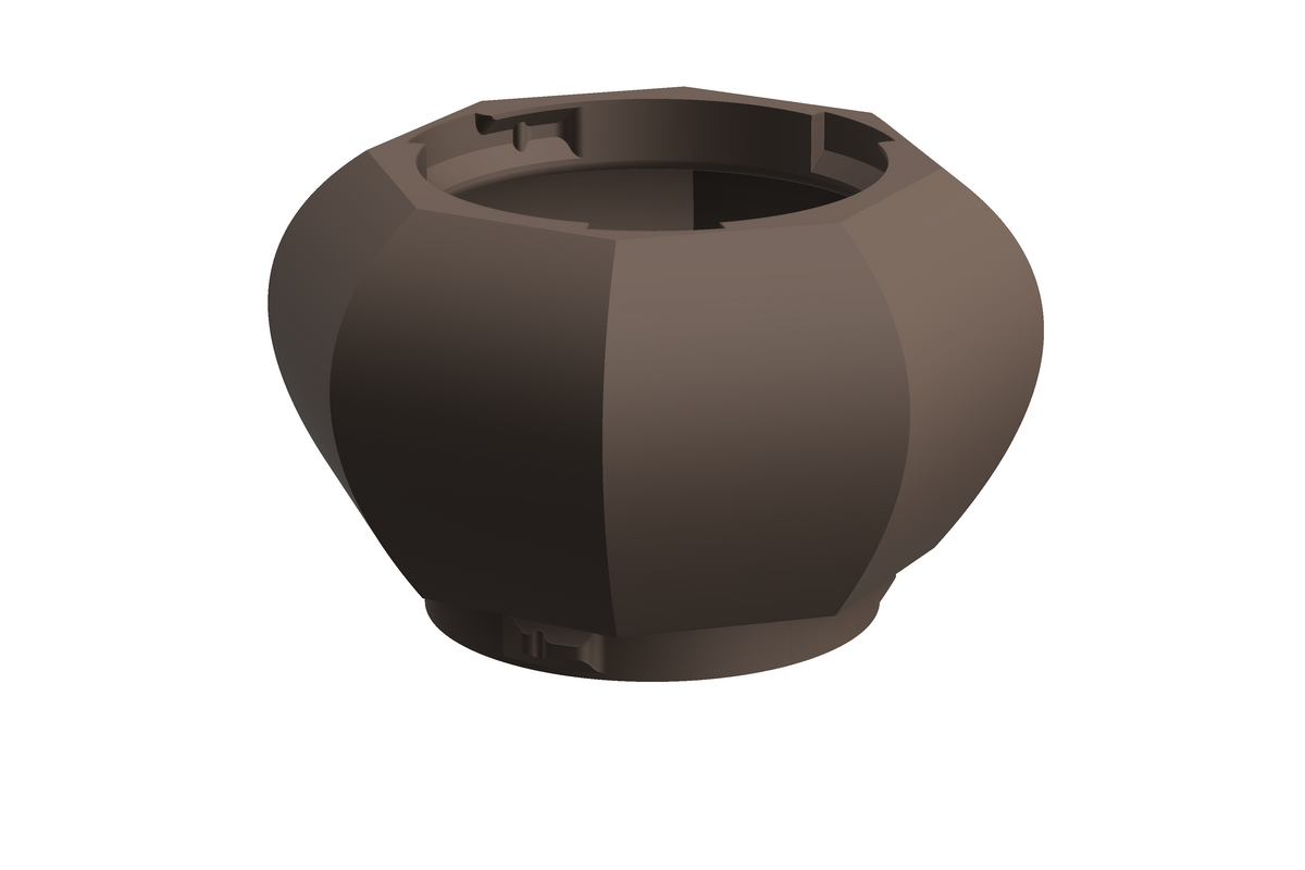 Lume | 3D Geprinte Modulaire Vaas L - Dark Brown