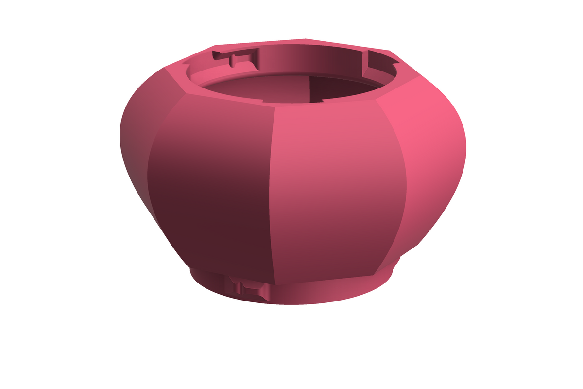 Lume | 3D Geprinte Modulaire Vaas L - Hot Pink