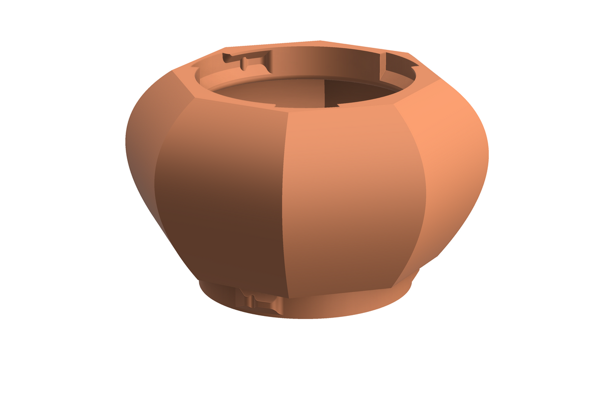 Lume | 3D Geprinte Modulaire Vaas L - Mandarin Orange