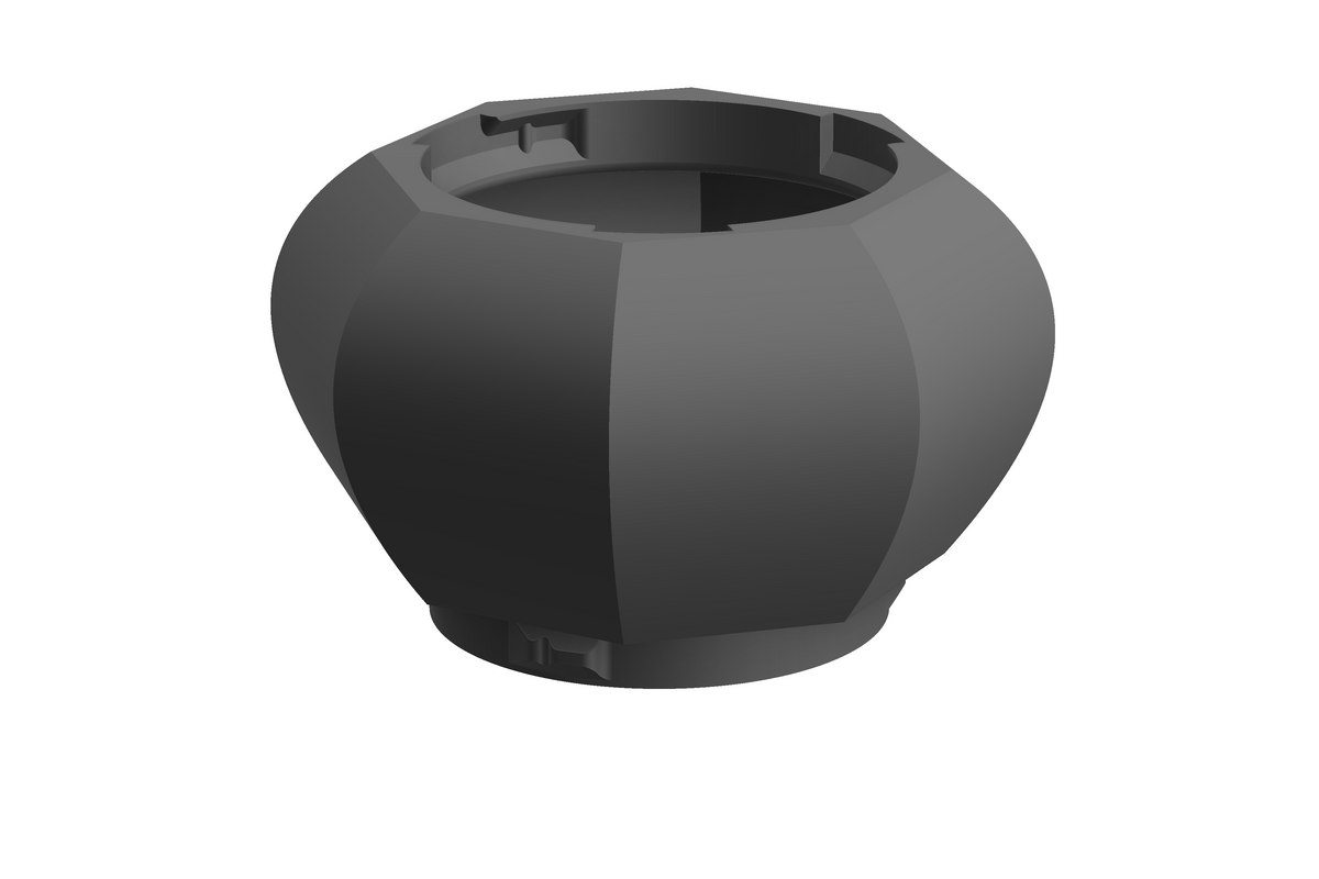 Lume | 3D Geprinte Modulaire Vaas L - Nardo Gray