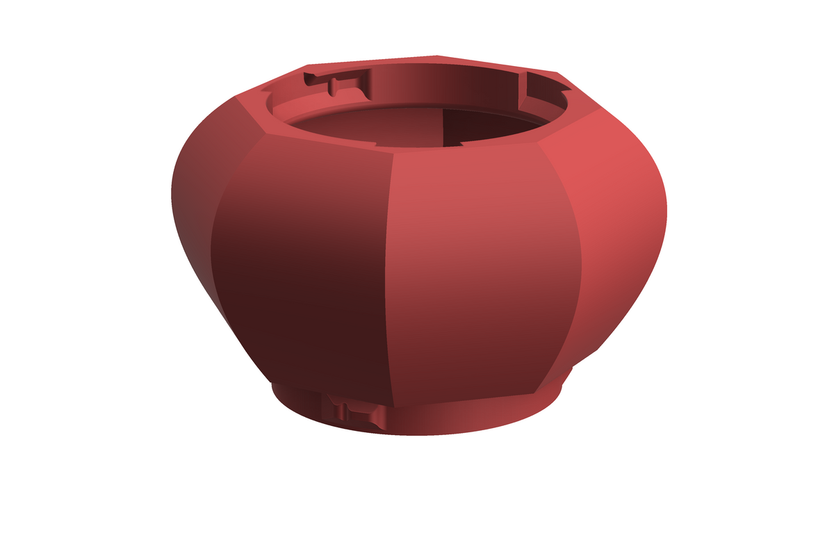 Lume | 3D Geprinte Modulaire Vaas L - Scarlet Red