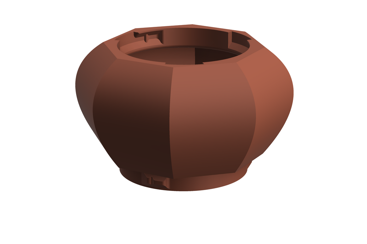 Lume | 3D Geprinte Modulaire Vaas L - Terracotta