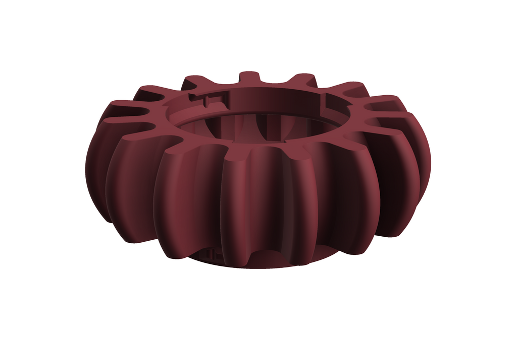 Sol | 3D Geprinte Modulaire Vaas L - Maroon Red