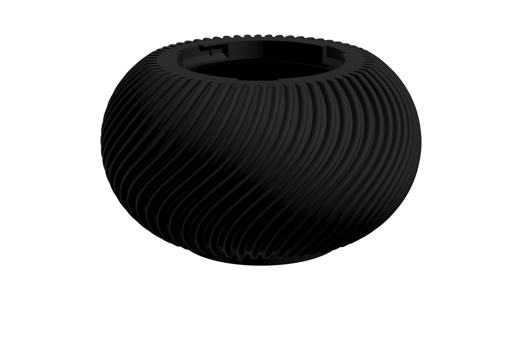 Cobble | 3D Geprinte Modulaire XXL Vaas - Charcoal Black