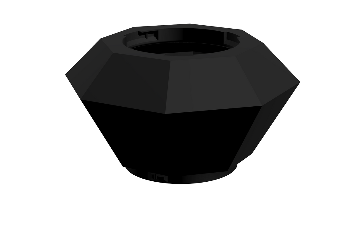 Gem | 3D Geprinte Modulaire XXL Vaas - Charcoal Black