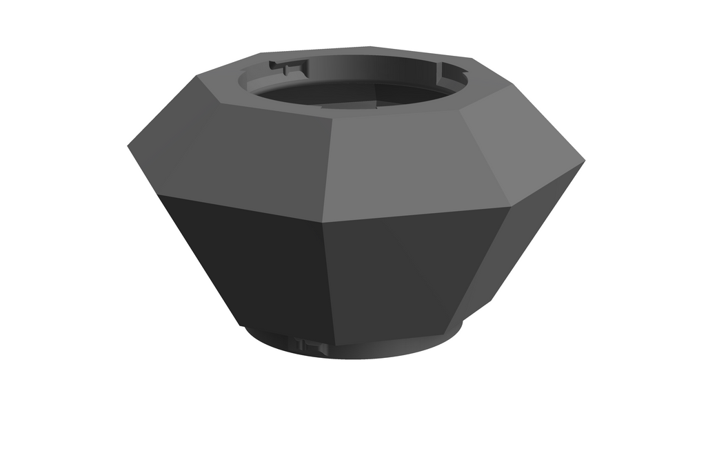 Gem | 3D Geprinte Modulaire XXL Vaas - Nardo Gray