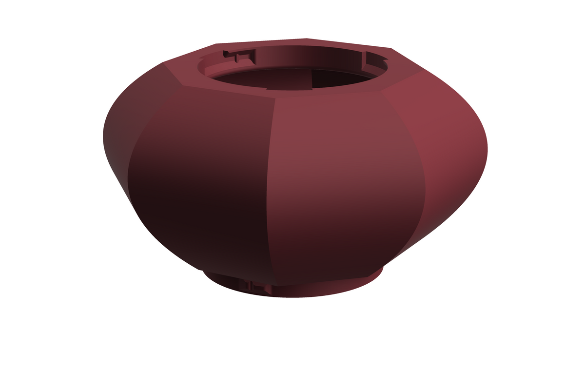 Lume | 3D Geprinte Modulaire XXL Vaas - Maroon Red