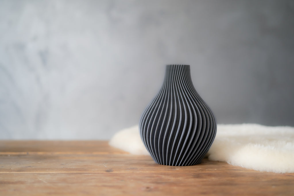 Obsidian | Nardo Gray | 3D Printed Design Vase