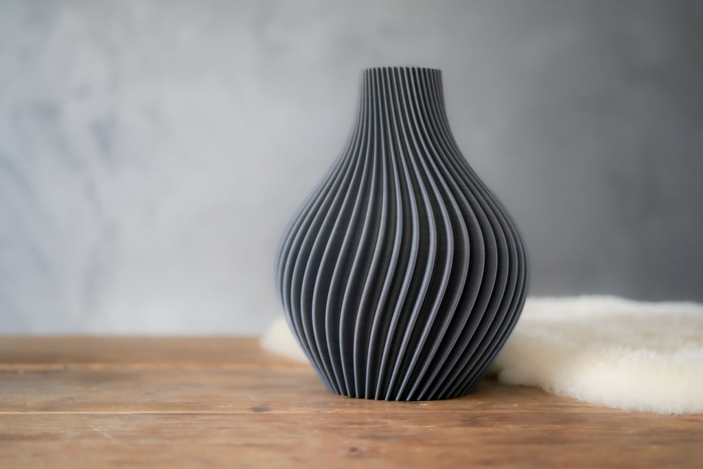 Obsidian | Nardo Gray | 3D Printed Design Vase