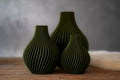 Obsidian | Set | Dark Green | 3D Printed Design Vase