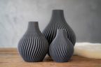 Obsidian | Set | Nardo Gray | 3D Printed Design Vase