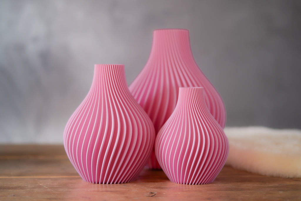 Obsidian | Set | Sakura Pink | 3D Printed Design Vase